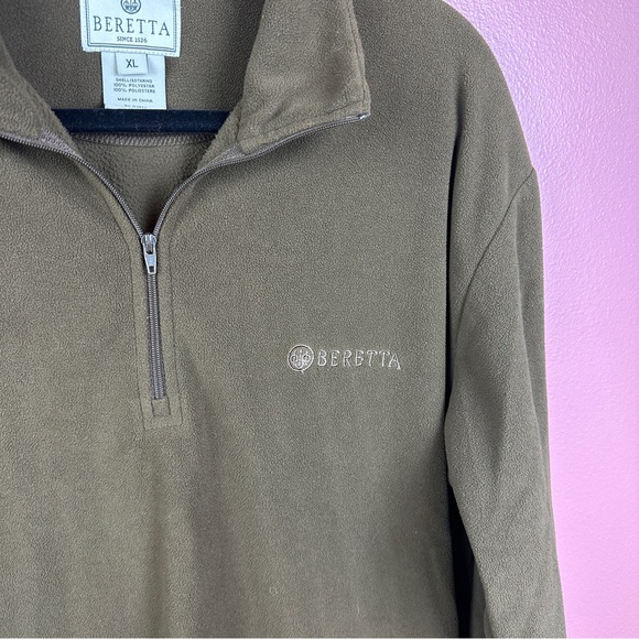 Beretta Deer Creek Lodge pullover half zip fleece in chocolate brown BRANDED - Picture 3 of 10